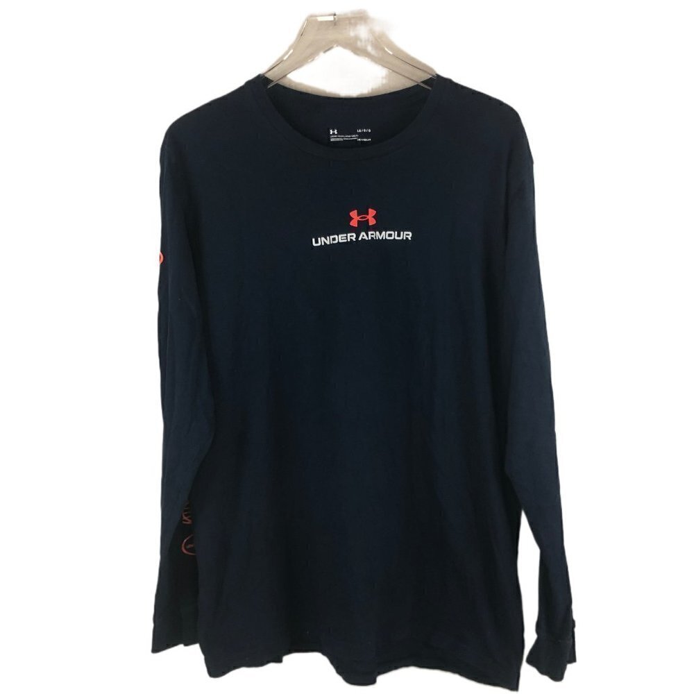 Under Armour Heatgear Men's Long Sleeve Black Graphic Sleeves Pullover Size L